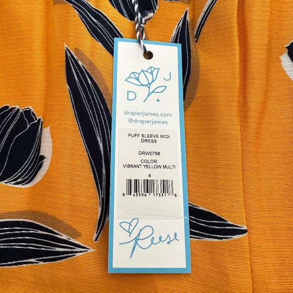 Draper James June dress in Marigold Floral, Size 4 - Picture 5 of 7